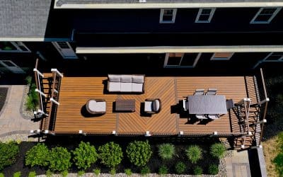 Modern second story deck with 2 separate entrances in Basking Ridge, NJ