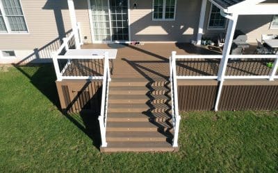 Composite Deck With 2 Sets Of Steps 16