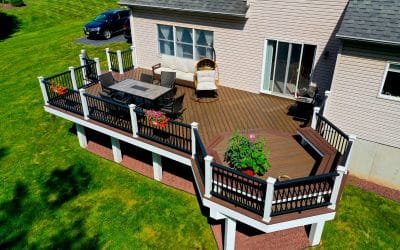 Custom new deck with octagon lounge area in South Brunswick, NJ