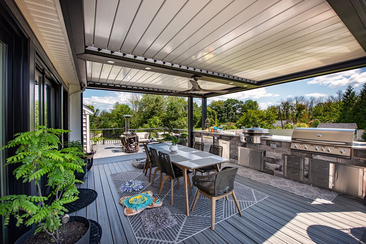 Contemporary Deck With Outdoor Kitchen 1