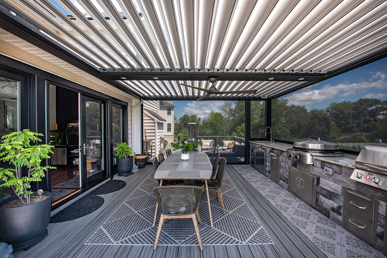 Contemporary Deck With Outdoor Kitchen 3
