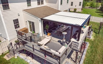 New Contemporary deck with outdoor kitchen in Watchung, NJ