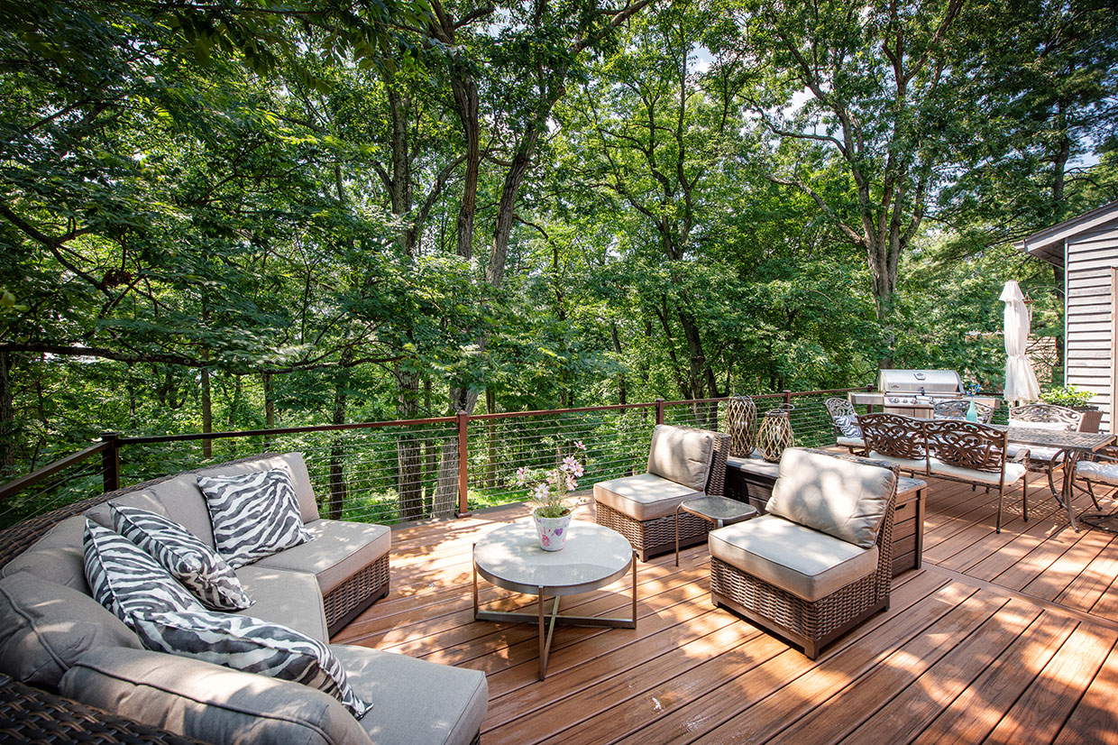 Modern Deck With A View And Extra Livable Under The Deck In Mendham 9