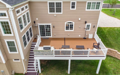 Second story new deck with outdoor kitchen in West Orange, NJ