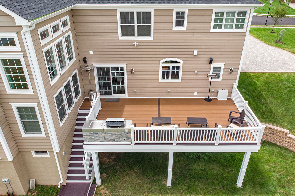 Second Story New Deck With Outdoor Kitchen In West Orange 7