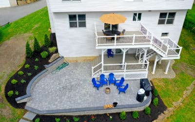 2 level deck with switch back steps in Bernards, New Jersey