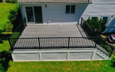 Second Floor Composite Deck With Vinyl Railings In New Providence 28