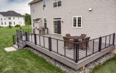 Second Floor Composite Deck With Vinyl Railings In New Providence 28