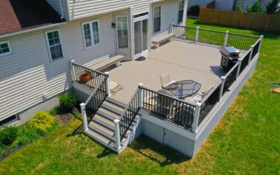 Light tones colors composite deck in Madison, New Jersey