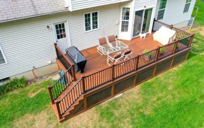 New composite deck with aluminum railings