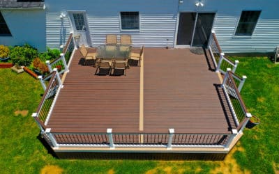 Composite deck with nice contrasting colors in Verona, New Jersey