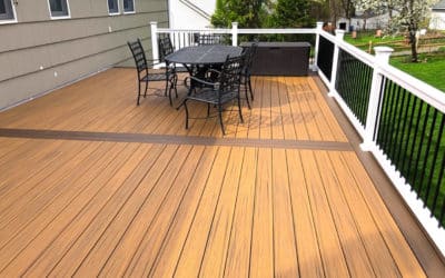 500 sq ft deck resurface from old wood to composite floor and vinyl railings