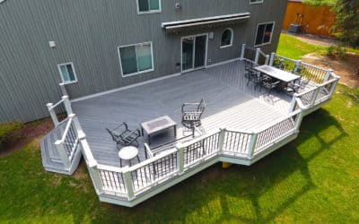 900 sq ft composite deck with vinyl railings