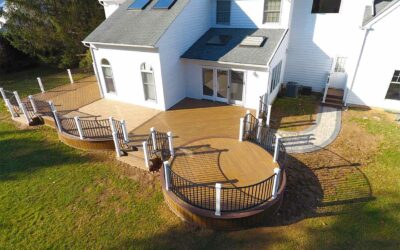 Second Floor Composite Deck With Vinyl Railings In New Providence 22