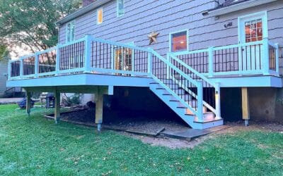 Composite Deck With Vinyl Railings And Under Deck Finishes In Summit 30