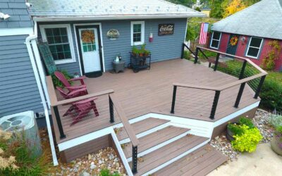 500 sqft new deck with cable railings.