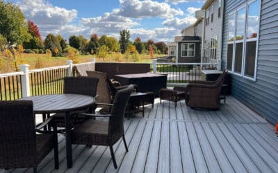Second Floor Composite Deck With Vinyl Railings In New Providence 30