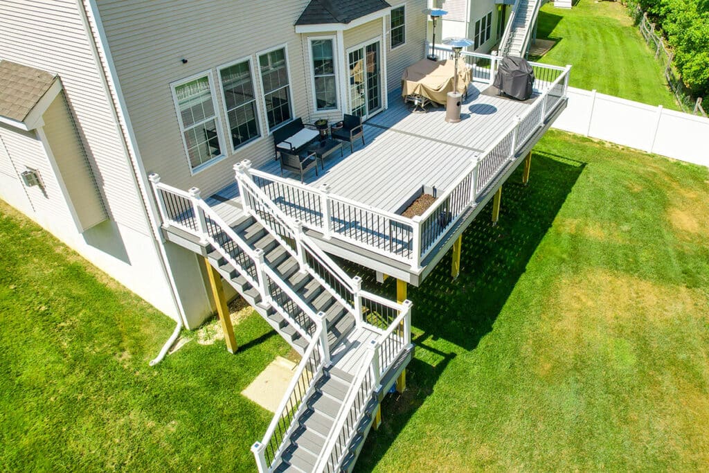 32X16 Second Story Deck With L-Shaped Staircase